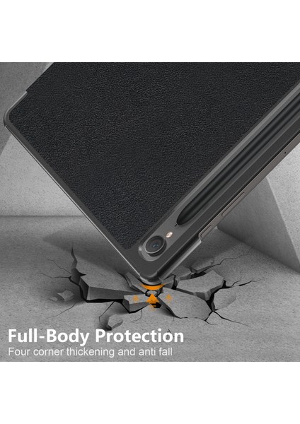 Samsung Galaxy Tab S9 s9 Fe 11 Inch SM X710 SM X716B SM X718U Pu Deri Üç Katlı Stand Akıllı Tablet Kılıfı (Yurt Dışından)