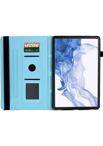 Samsung Galaxy Tab S8 X700 X706 (2022) TAB S7 T870 T875 (2020) Desen Baskı Standı Elastik Bantlı Dalgalı Desenli Tablet Kılıfı (Yurt Dışından) fiyatları