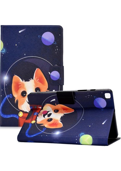 Desen Baskı Deri Samsung Galaxy Tab A7 Lite 8.7 Inç T220 T225 PLANET Küçük Köpek Tablet Kılıfı (Yurt Dışından)