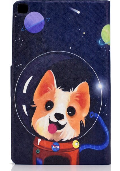 Desen Baskı Deri Samsung Galaxy Tab A7 Lite 8.7 Inç T220 T225 PLANET Küçük Köpek Tablet Kılıfı (Yurt Dışından)