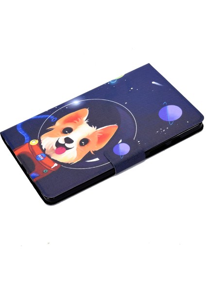 Desen Baskı Deri Samsung Galaxy Tab A7 Lite 8.7 Inç T220 T225 PLANET Küçük Köpek Tablet Kılıfı (Yurt Dışından)
