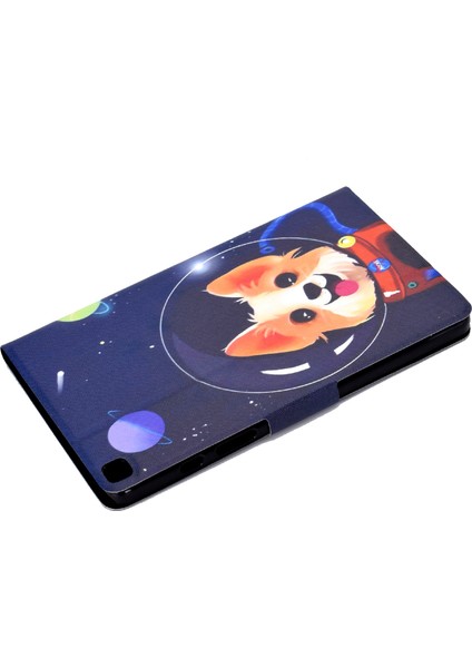 Desen Baskı Deri Samsung Galaxy Tab A7 Lite 8.7 Inç T220 T225 PLANET Küçük Köpek Tablet Kılıfı (Yurt Dışından)