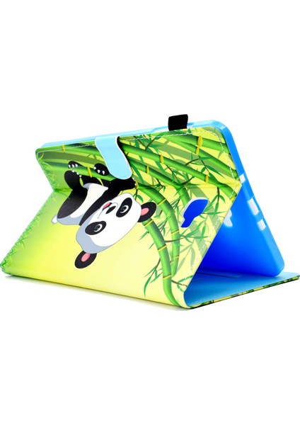 Samsung Galaxy Tab A 10.1 (T580 T585) Anti Drop Deri Dikişli Manyetik Kapatma Standı Kart Yuvaları Tablet Kılıfı (Yurt Dışından)