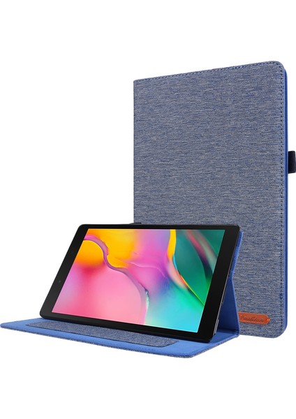 Çizilmez Kumaş Doku Kart Yuvaları Standı Deri Samsung Galaxy Tab A7 10.4 (2020 2022) T500 Tablet Kılıfı (Yurt Dışından)