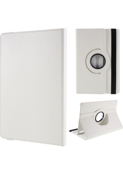 360 Derece Döner Standlı Samsung Galaxy Tab S9 s8 Pu Deri Pc Beyaz Tablet Kılıfı (Yurt Dışından)