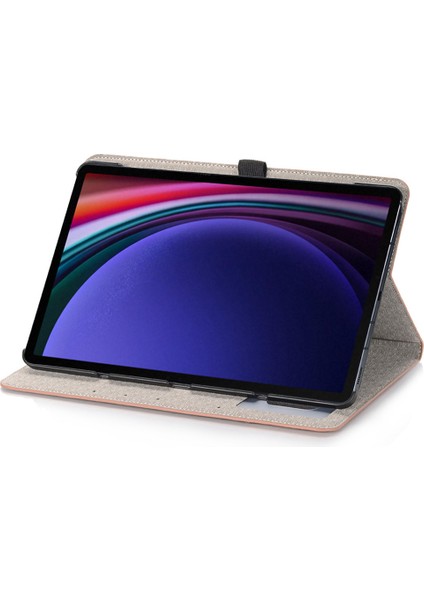 Samsung Galaxy Tab S9 Kart Yuvaları Çapraz Doku Pu Deri Tablet Kılıfı (Yurt Dışından)
