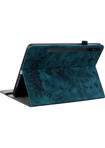 Deri Samsung Galaxy Tab S7 s8 Kart Yuvaları Standı Baskılı Tablet Kılıfı (Yurt Dışından)