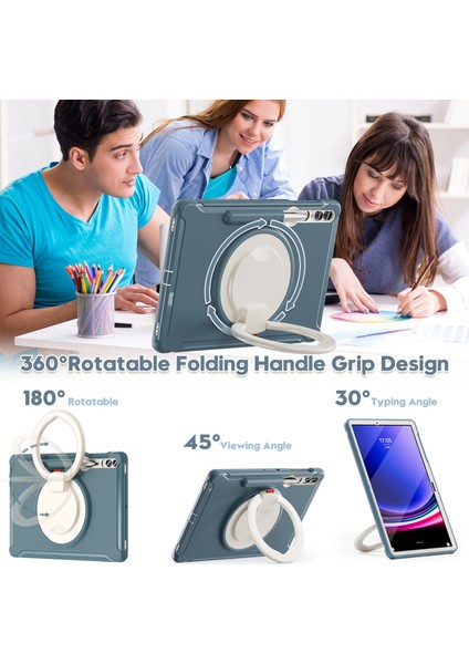 Samsung Galaxy Tab S9 FE S7 T970 TAB S7 Fe T730 TAB S8 X800 TAB S9 X810 Pc Tpu Döner Kalem Tutuculu Tablet Kılıfı (Yurt Dışından)