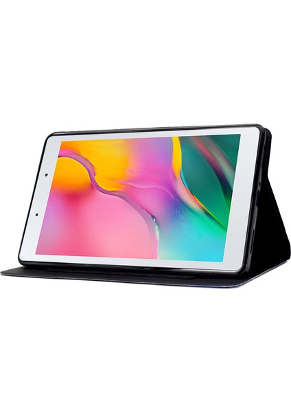 Samsung Galaxy Tab A 8.0 (2019) SM T290 (Wi Fi) Desen Baskı Pu Deri Manyetik Toka Standı Kartlı Pocket Cat Tablet Kılıfı (Yurt Dışından)