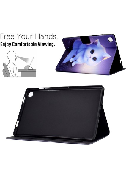 Samsung Galaxy Tab A 8.0 (2019) SM T290 (Wi Fi) Desen Baskı Pu Deri Manyetik Toka Standı Kartlı Pocket Cat Tablet Kılıfı (Yurt Dışından)