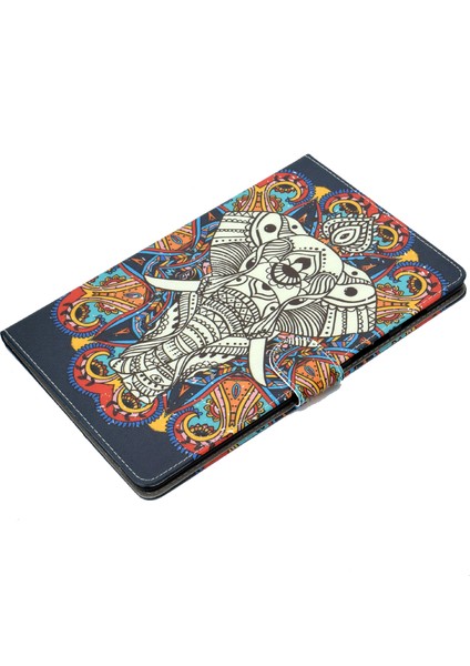 Samsung Galaxy Tab S5E SM T720 ELEPHANT Desenli Deri Tablet Kılıfı (Yurt Dışından)