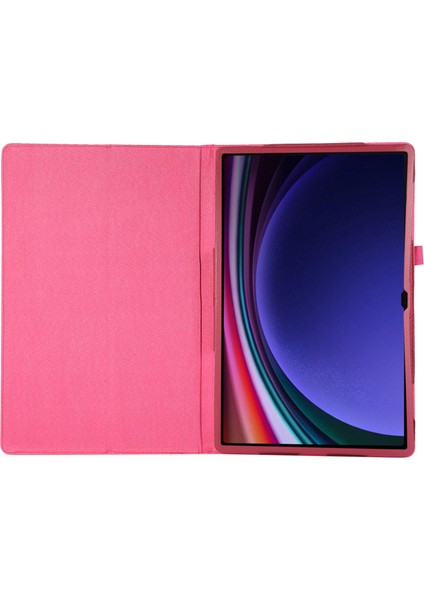 Samsung Galaxy Tab S9 Ultra Pu Deri Iki Katlı Stand Rose Tablet Kılıfı (Yurt Dışından)
