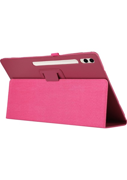 Samsung Galaxy Tab S9 Ultra Pu Deri Iki Katlı Stand Rose Tablet Kılıfı (Yurt Dışından)