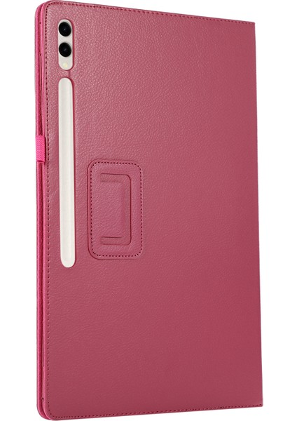 Samsung Galaxy Tab S9 Ultra Pu Deri Iki Katlı Stand Rose Tablet Kılıfı (Yurt Dışından)