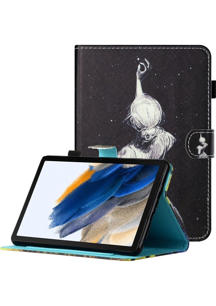 Samsung Galaxy Tab A8 10.5 (2021) A8 10.5 (2022) X205 X200 Desen Baskı Pu Deri Tpu Standlı Kart Tutucu Kız Tablet Kılıfı (Yurt Dışından)