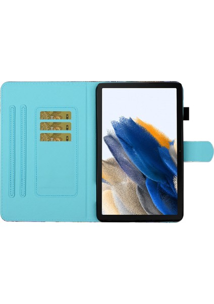 Samsung Galaxy Tab A8 10.5 (2021) A8 10.5 (2022) X205 X200 Desen Baskı Pu Deri Tpu Standlı Kart Tutucu Kız Tablet Kılıfı (Yurt Dışından)