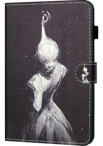 Samsung Galaxy Tab A8 10.5 (2021) A8 10.5 (2022) X205 X200 Desen Baskı Pu Deri Tpu Standlı Kart Tutucu Kız Tablet Kılıfı (Yurt Dışından)
