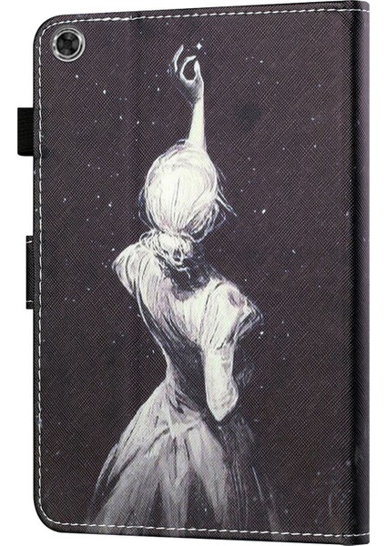 Samsung Galaxy Tab A8 10.5 (2021) A8 10.5 (2022) X205 X200 Desen Baskı Pu Deri Tpu Standlı Kart Tutucu Kız Tablet Kılıfı (Yurt Dışından)
