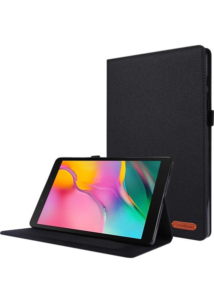 Çizilmez Kumaş Doku Kart Yuvaları Standı Deri Samsung Galaxy Tab A7 10.4 (2020 2022) T500 SIYAH Tablet Kılıfı (Yurt Dışından)