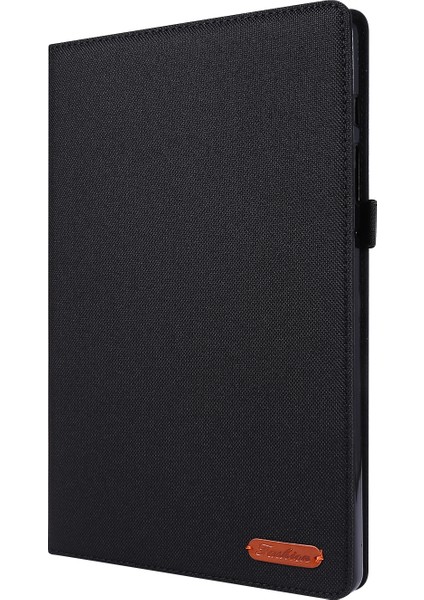 Çizilmez Kumaş Doku Kart Yuvaları Standı Deri Samsung Galaxy Tab A7 10.4 (2020 2022) T500 SIYAH Tablet Kılıfı (Yurt Dışından)
