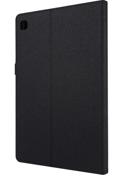 Çizilmez Kumaş Doku Kart Yuvaları Standı Deri Samsung Galaxy Tab A7 10.4 (2020 2022) T500 SIYAH Tablet Kılıfı (Yurt Dışından)