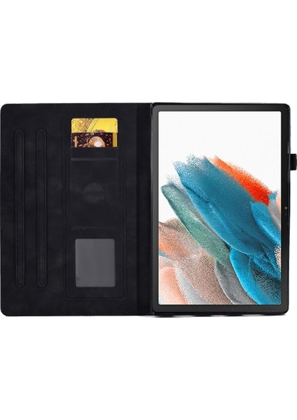 Samsung Galaxy Tab A8 10.5 (2021 20222) X200 X205 Çiçek Desen Baskılı Pu Deri Dikiş Hattı Standı Tablet Kılıfı (Yurt Dışından)