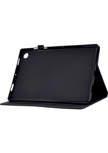 Samsung Galaxy Tab A8 10.5 (2021 20222) X200 X205 Çiçek Desen Baskılı Pu Deri Dikiş Hattı Standı Tablet Kılıfı (Yurt Dışından)