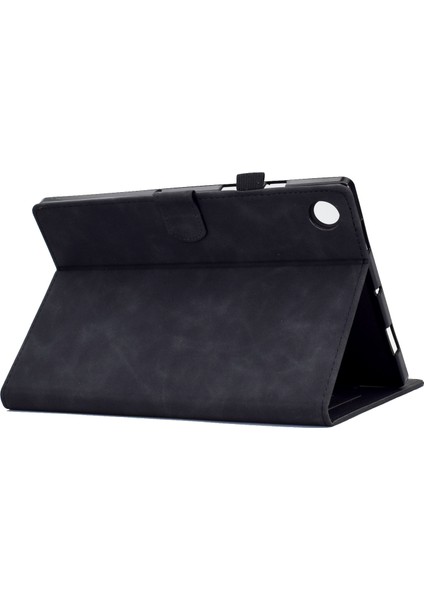 Samsung Galaxy Tab A8 10.5 (2021 20222) X200 X205 Çiçek Desen Baskılı Pu Deri Dikiş Hattı Standı Tablet Kılıfı (Yurt Dışından)