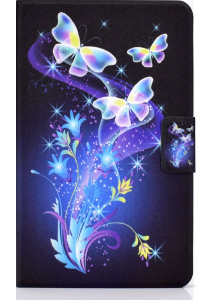 Samsung Galaxy Tab A7 10.4 (2020) T500 LER Çiçekler Stand Desen Baskı Deri Tam Koruma Tablet Kılıfı (Yurt Dışından)