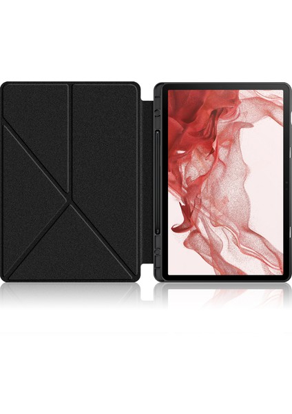 Samsung Galaxy Tab S9 SM X810 (Wi Fi) SM X816B (5g Global) SM X818U (5g Us) Pu Deri Akıllı Origami Standlı Tablet Kılıfı (Yurt Dışından)