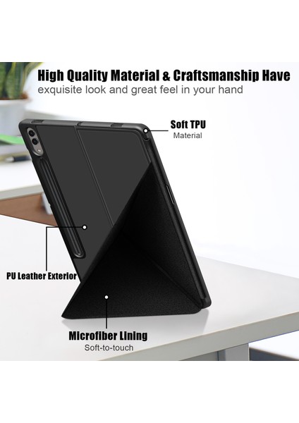 Samsung Galaxy Tab S9 SM X810 (Wi Fi) SM X816B (5g Global) SM X818U (5g Us) Pu Deri Akıllı Origami Standlı Tablet Kılıfı (Yurt Dışından)