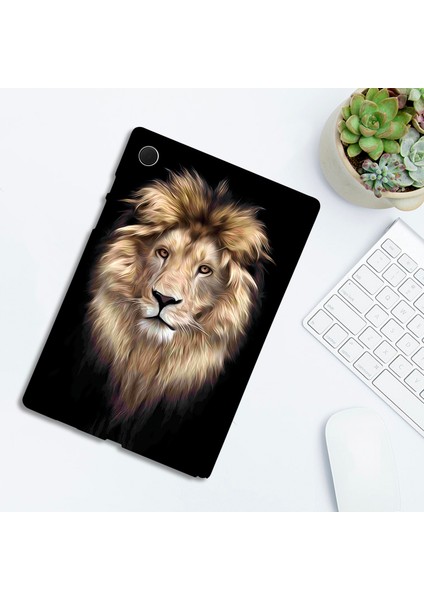 Samsung Galaxy Tab A8 10.5 (2021) Tpu Desen Baskı İnce Koruyucu Aslan Tablet Kılıfı (Yurt Dışından)