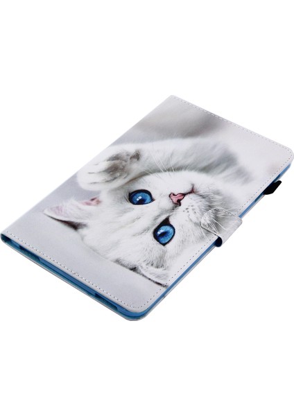 Samsung Galaxy Tab A 10.1 (T580 T585) Anti Drop Deri Dikişli Manyetik Kapatma Standı Kart Yuvaları Tablet Kılıfı (Yurt Dışından)