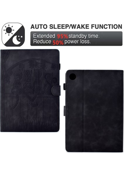 Samsung Galaxy Tab A9 Kediler Baskılı Pu Deri Kart Yuvaları Tablet Kılıfı (Yurt Dışından) indirimleri