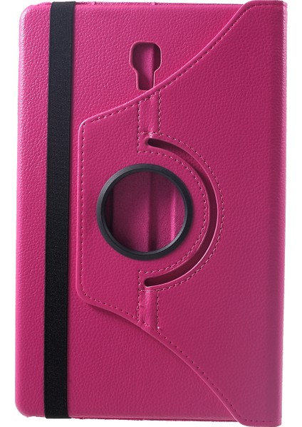 Litchi Doku (360 Derece Döner Stand) Samsung Galaxy Tab A 10.5 (2018) T590 T595 ROSE Deri Tablet Kılıfı (Yurt Dışından)