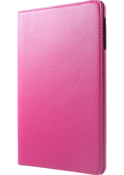 Litchi Doku (360 Derece Döner Stand) Samsung Galaxy Tab A 10.5 (2018) T590 T595 ROSE Deri Tablet Kılıfı (Yurt Dışından)