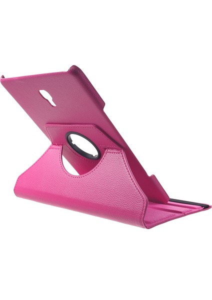 Litchi Doku (360 Derece Döner Stand) Samsung Galaxy Tab A 10.5 (2018) T590 T595 ROSE Deri Tablet Kılıfı (Yurt Dışından)