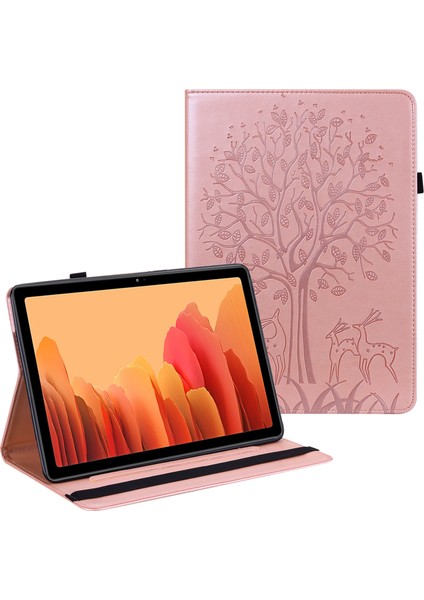Ağaç Geyik Desen Baskı Deri Standı Samsung Galaxy Tab S6 Lite (2020 2022 2024) Tablet Kılıfı (Yurt Dışından)