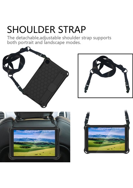 Petek Dokulu Eva Hibrit Samsung Galaxy Tab A 10.1 (2019) Omuz Askılı SM T510 T515 SIYAH Tablet Kılıfı (Yurt Dışından) fiyatları