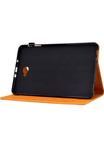 Samsung Galaxy Tab A 10.1T580 T585 Pu Deri Çiçek Desen Baskılı Koruyucu Stand Kart Sahibinin Haki Tablet Kılıfı (Yurt Dışından)
