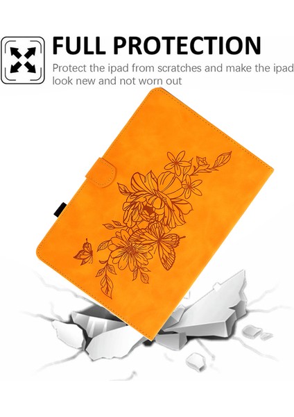 Samsung Galaxy Tab A 10.1T580 T585 Pu Deri Çiçek Desen Baskılı Koruyucu Stand Kart Sahibinin Haki Tablet Kılıfı (Yurt Dışından)