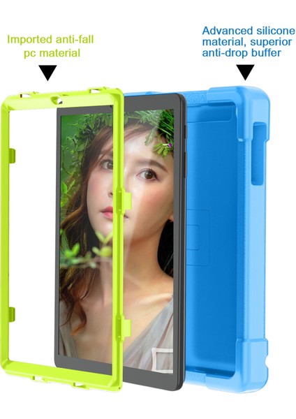 360° Dönebilen Stand Pc Silikon Samsung Galaxy Tab A 10.1 (2019) SM T510 YEŞIL Destek Standı Tablet Kılıfı (Yurt Dışından)