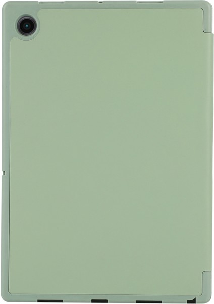 Samsung Galaxy Tab A9 Üç Katlı Stand Pu Deri Kalem Yuvası Matcha Tablet Kılıfı (Yurt Dışından)