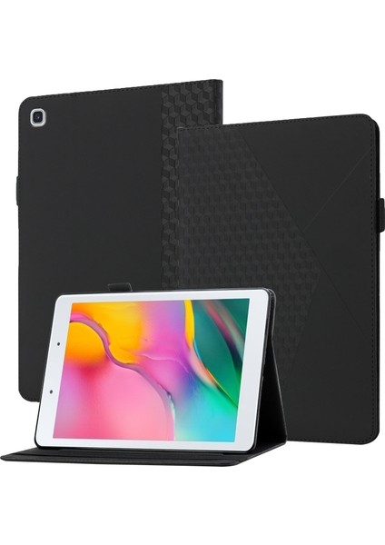 Eşkenar Dörtgen Baskı Tam Koruyucu Cilt Dokunmatik Pu Deri Koruyucu Samsung Galaxy Tab A 8.0 WI FI(2019)SM T290 Kart Yuvaları Tablet Kılıfı (Yurt Dışından)