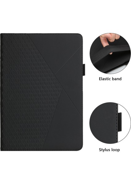 Eşkenar Dörtgen Baskı Tam Koruyucu Cilt Dokunmatik Pu Deri Koruyucu Samsung Galaxy Tab A 8.0 WI FI(2019)SM T290 Kart Yuvaları Tablet Kılıfı (Yurt Dışından)