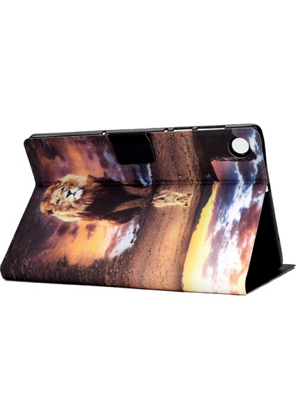 Samsung Galaxy Tab A9 Kart Tutucu Çizilmez Pu Tpu Aslan Leopar Tablet Kılıfı (Yurt Dışından) fırsatları