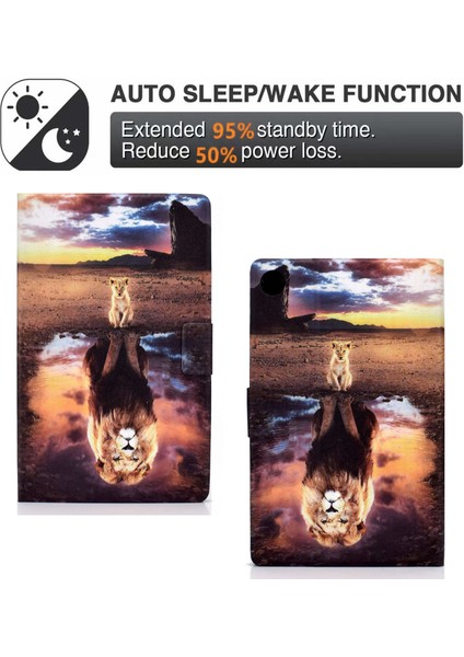 Samsung Galaxy Tab A9 Kart Tutucu Çizilmez Pu Tpu Aslan Leopar Tablet Kılıfı (Yurt Dışından) indirimleri