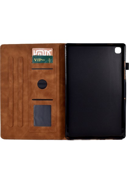 Samsung Galaxy Tab A7 10.4 (2020 2022) T505 T500 Standı Deri Kart Tutucu Baskılı Ağaç Tablet Kılıfı (Yurt Dışından)