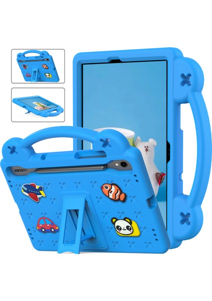 Samsung Galaxy Tab S7 s8 s9 Eva Koruyucu Çocuklar Dostu Kavrama Kolu Gök Tablet Kılıfı (Yurt Dışından)