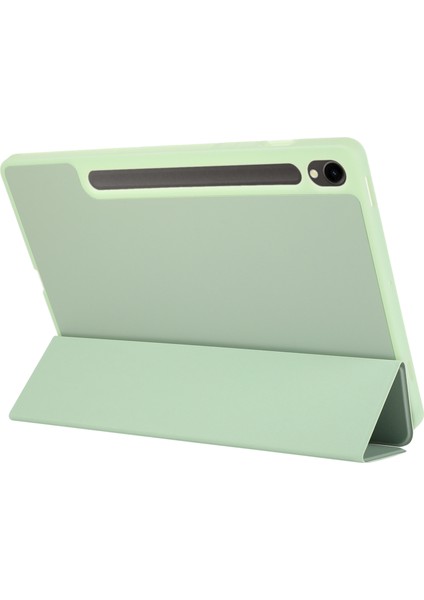 Samsung Galaxy Tab S9 tab S9 Fe Üç Katlı Stand Pu Kalem Yuvası Tablet Kılıfı (Yurt Dışından)